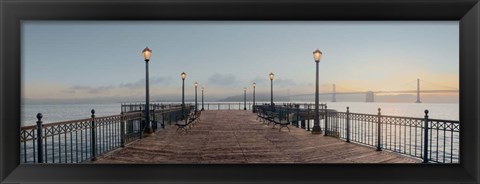 Framed Pier with Bay Bridge Vista Print