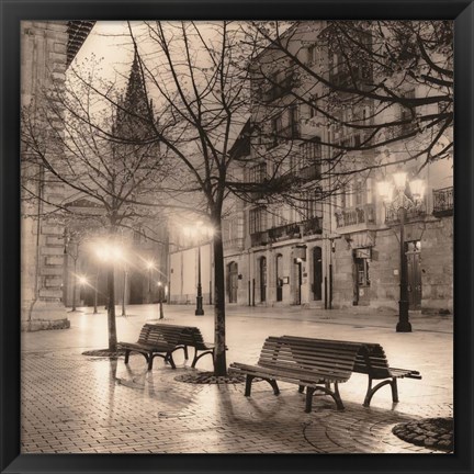 Framed Plaza de Porlier, Oviedo Print