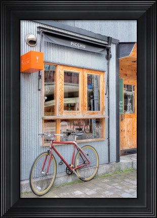 Framed Red Bicycle, Japan Print