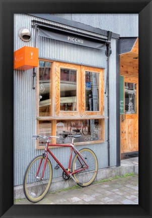 Framed Red Bicycle, Japan Print