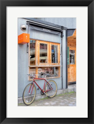 Framed Red Bicycle, Japan Print