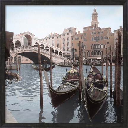 Framed Rialto Bridge Gondolas Print