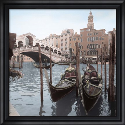 Framed Rialto Bridge Gondolas Print