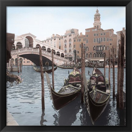 Framed Rialto Bridge Gondolas Print