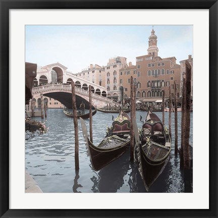 Framed Rialto Bridge Gondolas Print