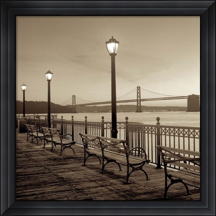 Framed San Francisco Bay Bridge at Dusk Print