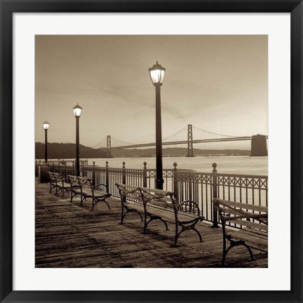 Framed San Francisco Bay Bridge at Dusk Print