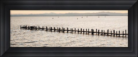 Framed Vintage Pier Morning Vista Print