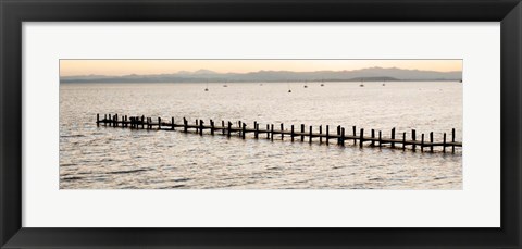 Framed Vintage Pier Morning Vista Print