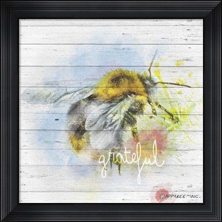Framed Bee Grateful Print