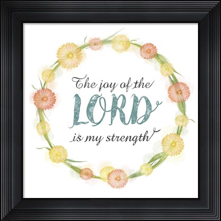 Framed Flower Wreath Print