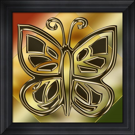 Framed Golden Butterfly Print