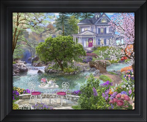 Framed Waterside Tea Print