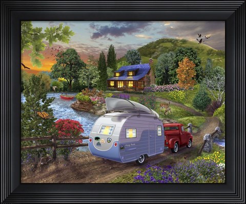 Framed Campers Coming Home Print