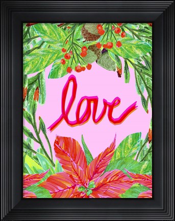 Framed Christmas Foliage IV Print