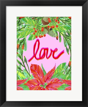 Framed Christmas Foliage IV Print