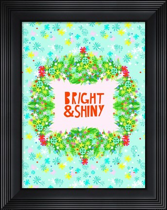 Framed Merry &amp; Bright V Print