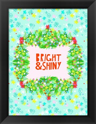 Framed Merry &amp; Bright V Print