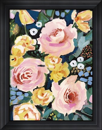 Framed Flower Jumble I Print