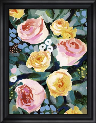 Framed Flower Jumble II Print