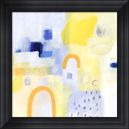 Framed Butterscotch and Blue I Print