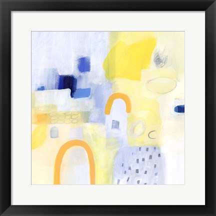 Framed Butterscotch and Blue I Print