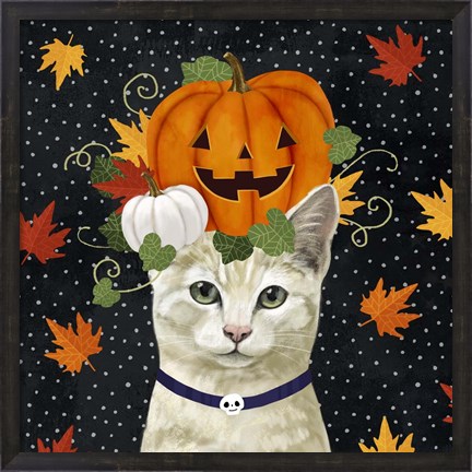 Framed Halloween Cat I Print