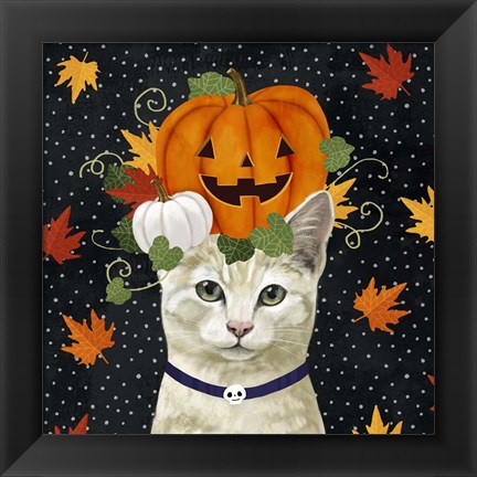 Framed Halloween Cat I Print