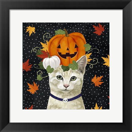 Framed Halloween Cat I Print