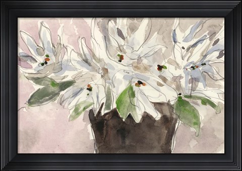 Framed Magnolia Watercolor Study I Print