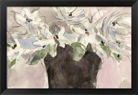 Framed Magnolia Watercolor Study II Print