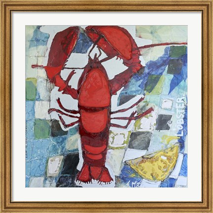 Framed Brilliant Maine Lobster IV Print