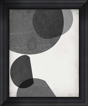Framed Grey Shapes I Print
