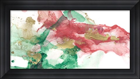 Framed Viridian &amp; Coral Reef II Print