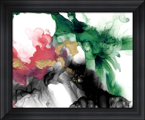 Framed Emerald &amp; Coral Expression II Print