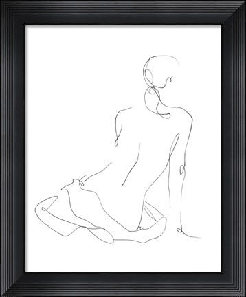 Framed Gestural Contour I Print