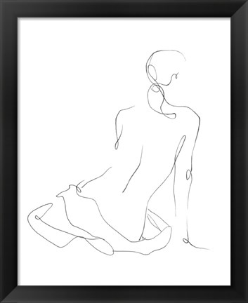 Framed Gestural Contour I Print