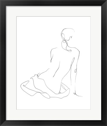 Framed Gestural Contour I Print