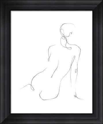 Framed Gestural Contour III Print