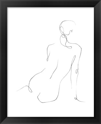 Framed Gestural Contour III Print