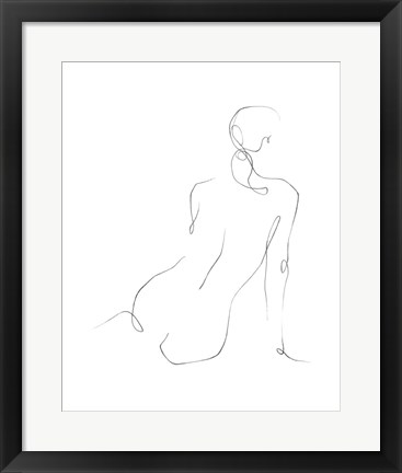 Framed Gestural Contour III Print