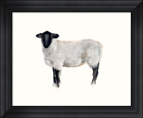 Framed Farm Animal Study I Print