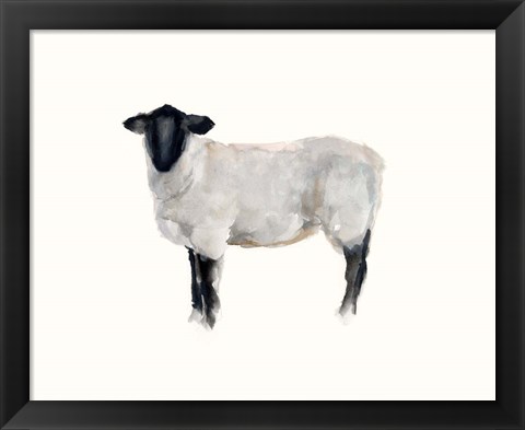 Framed Farm Animal Study I Print