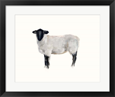 Framed Farm Animal Study I Print