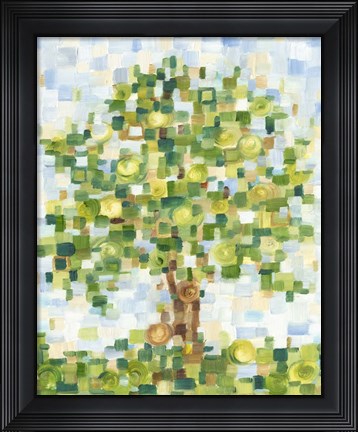 Framed Quilted Tree I Print