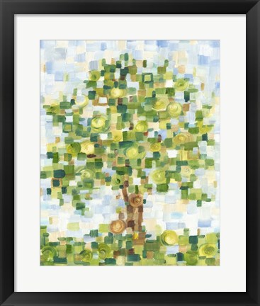 Framed Quilted Tree I Print