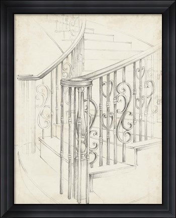 Framed Iron Railing Design II Print