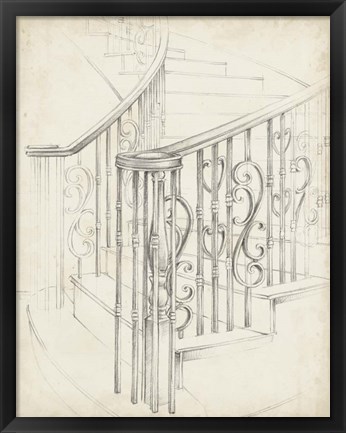 Framed Iron Railing Design II Print