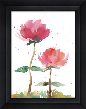 Framed Pink Fleurs I Print