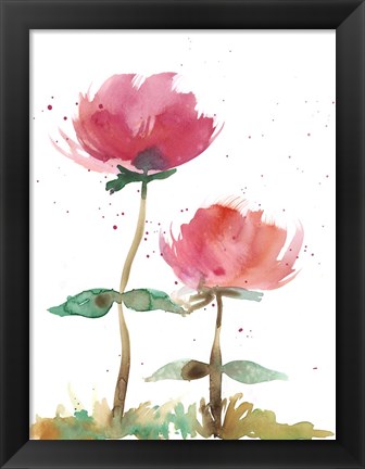 Framed Pink Fleurs I Print